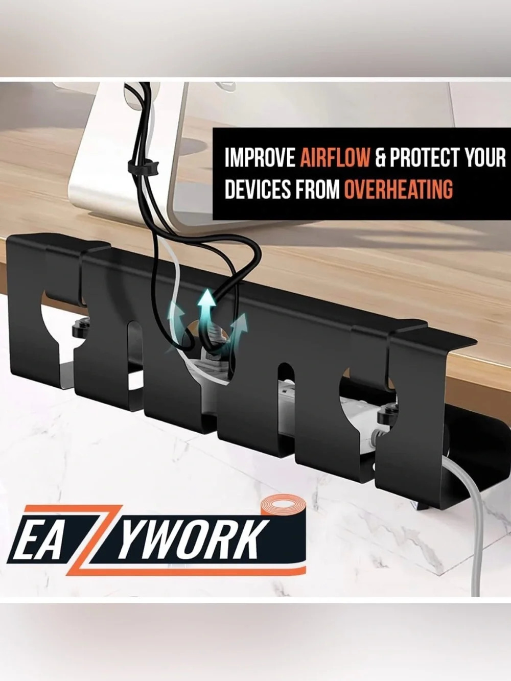 15.75” Under Desk Cable Management Tray Wire Organizer Basket Storage Black NEW